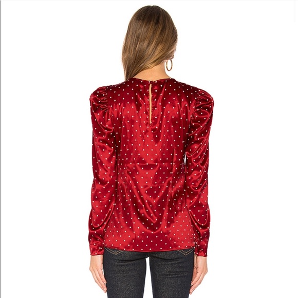 L'Academie The Eleonora Blouse in Ruby Dot - Picture 2 of 6